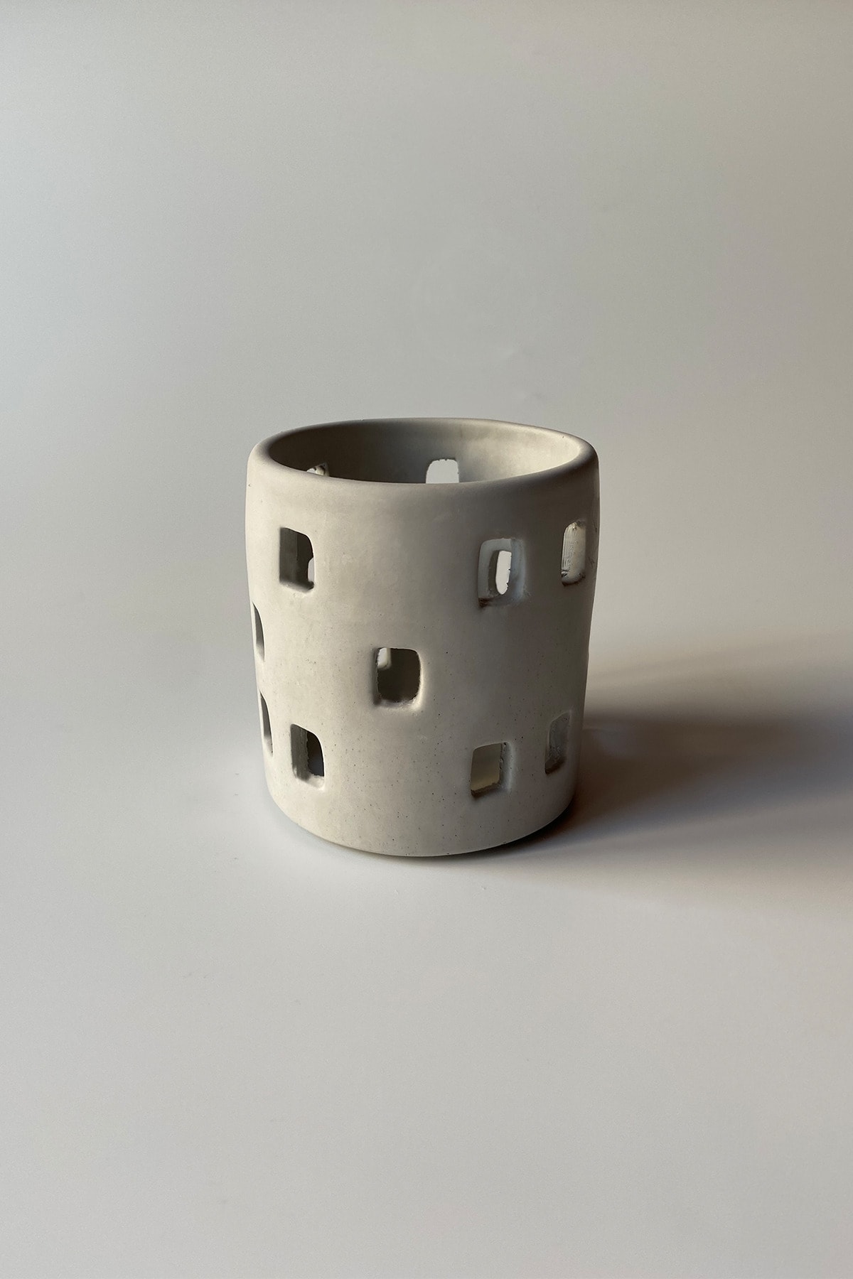 Gözenekli Tealight Mumluk Gri