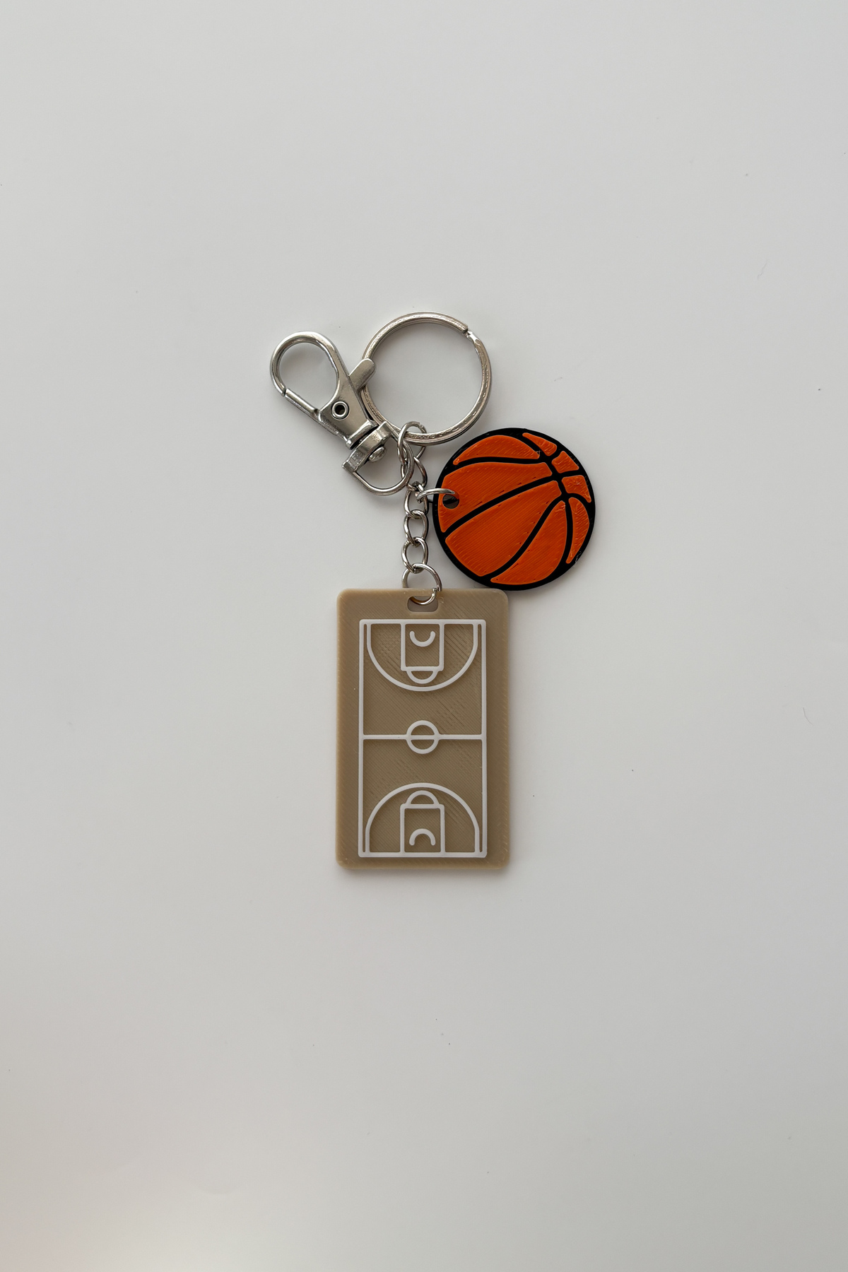 Basketbol Gümüş Zincir Anahtarlık, Çanta Süsü