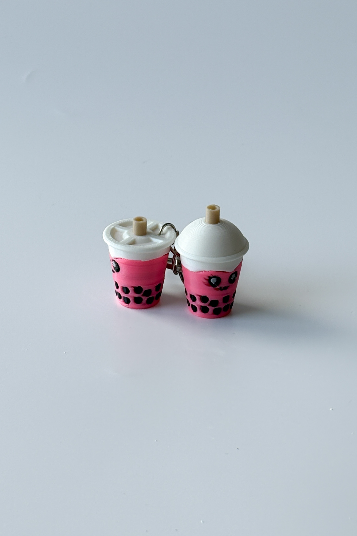 Bubble Tea Gümüş Zincir Anahtarlık, Çanta Süsü