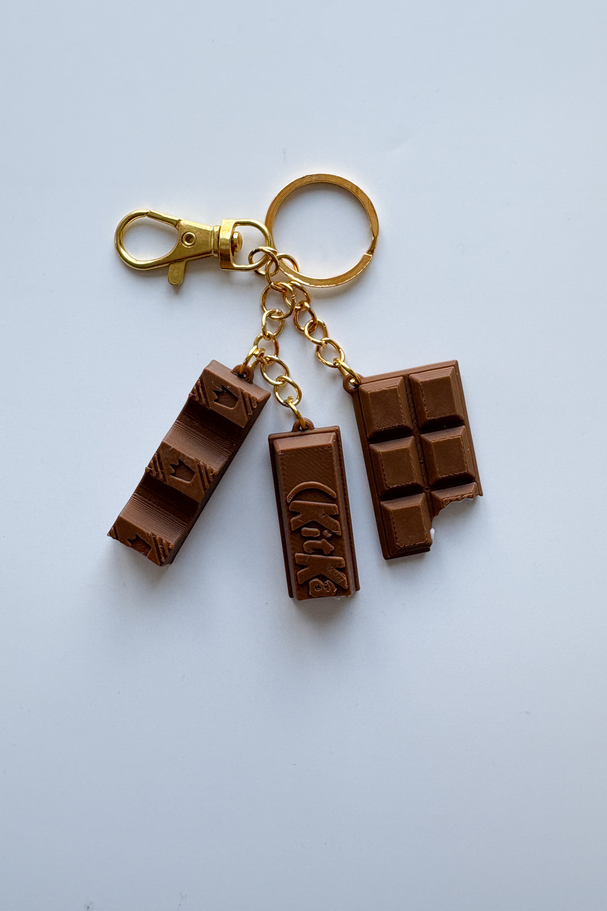 Çikolata Bar Gold Zincir Anahtarlık, Çanta Süsü
