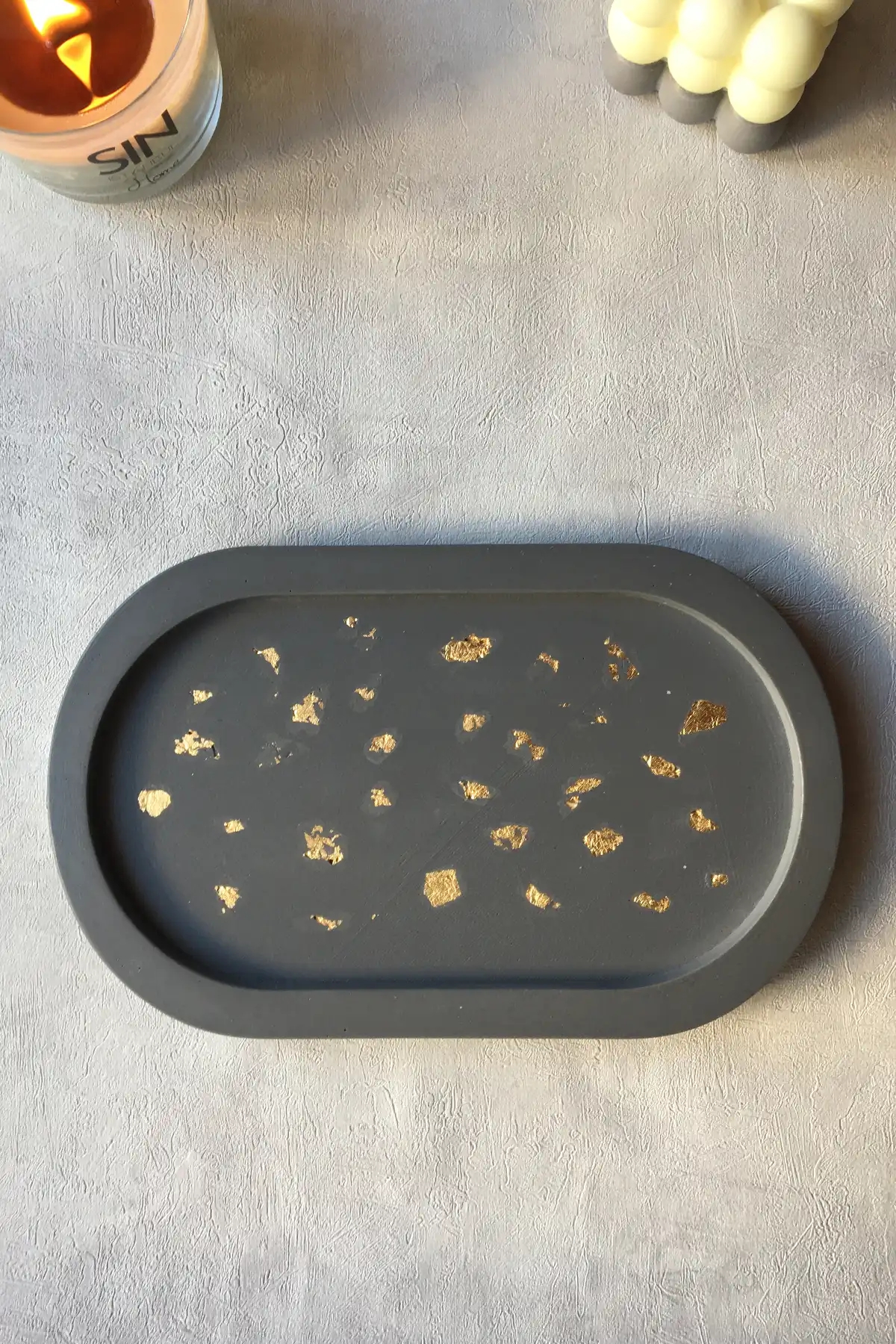 Gold Detay Oval Sunumluk