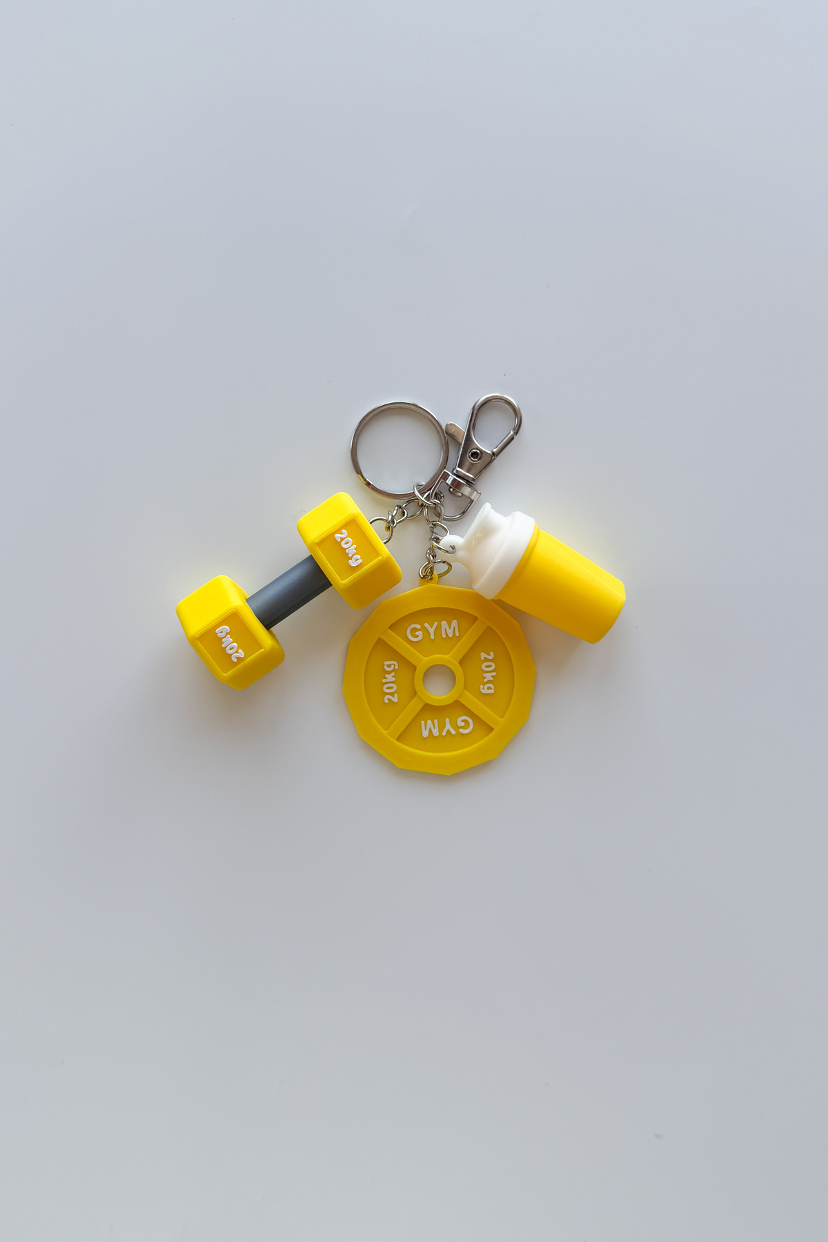 Gym Gümüş Zincir Anahtarlık, Çanta Süsü