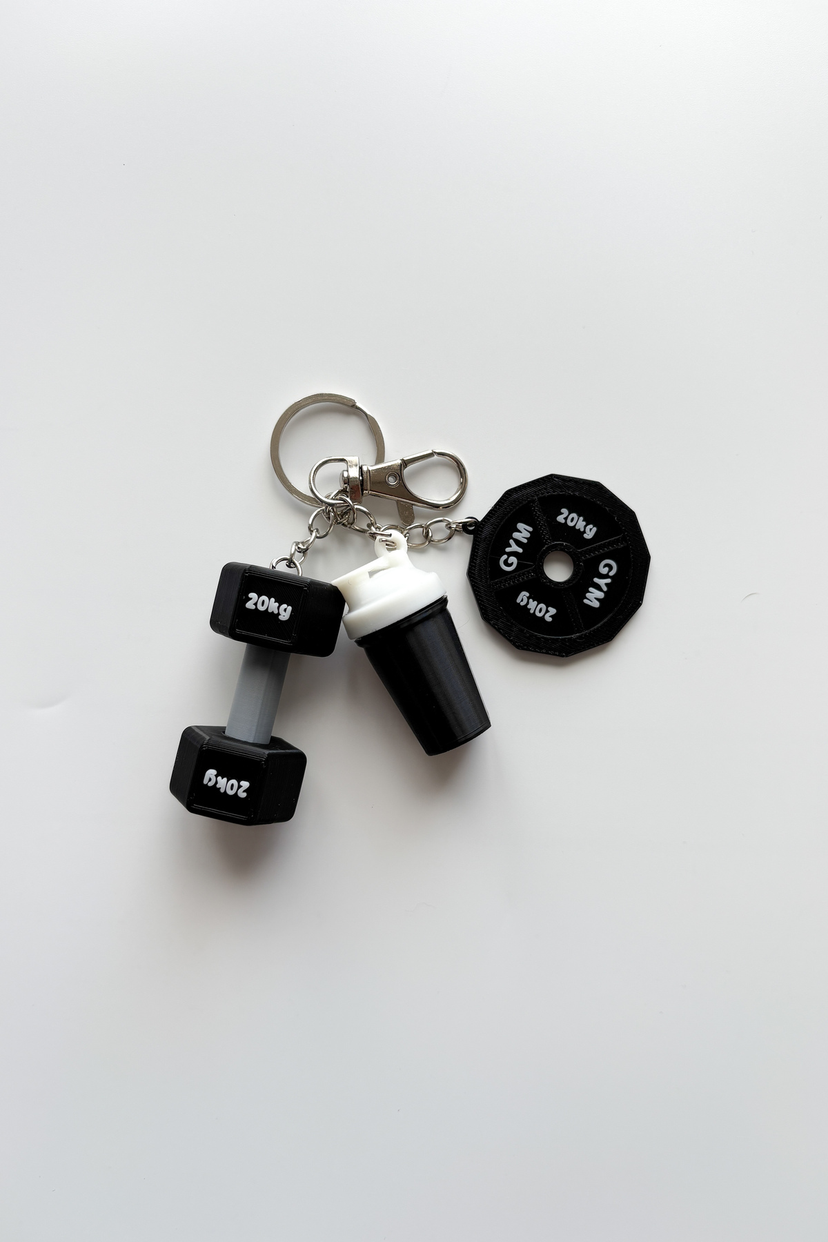 Gym Gümüş Zincir Anahtarlık, Çanta Süsü