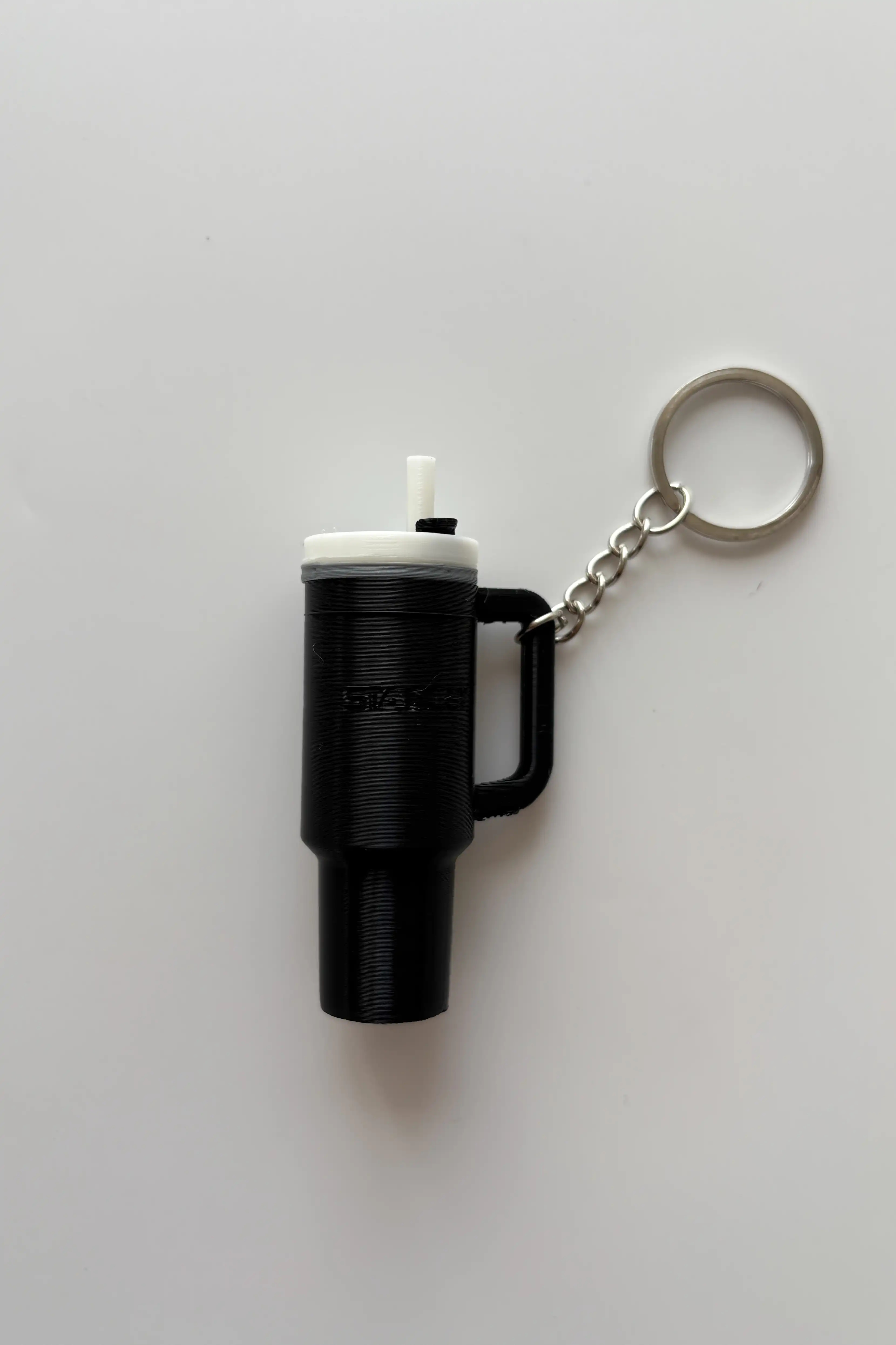 Stanley Quencher Pipetli Termos Gümüş Zincir Anahtarlık