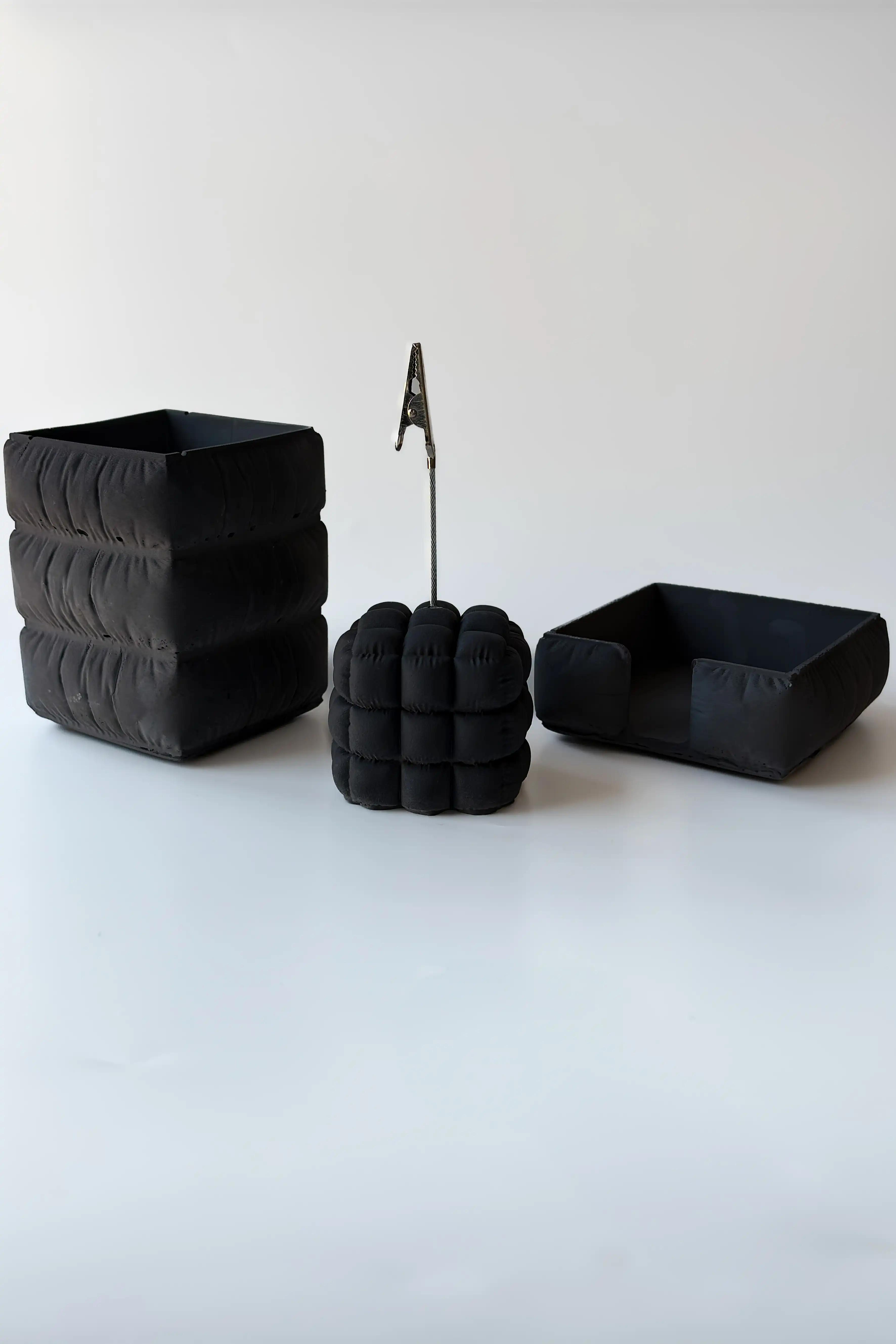 3’lü Soft Ofis Seti - Kalemlik,Bloknot,Notluk