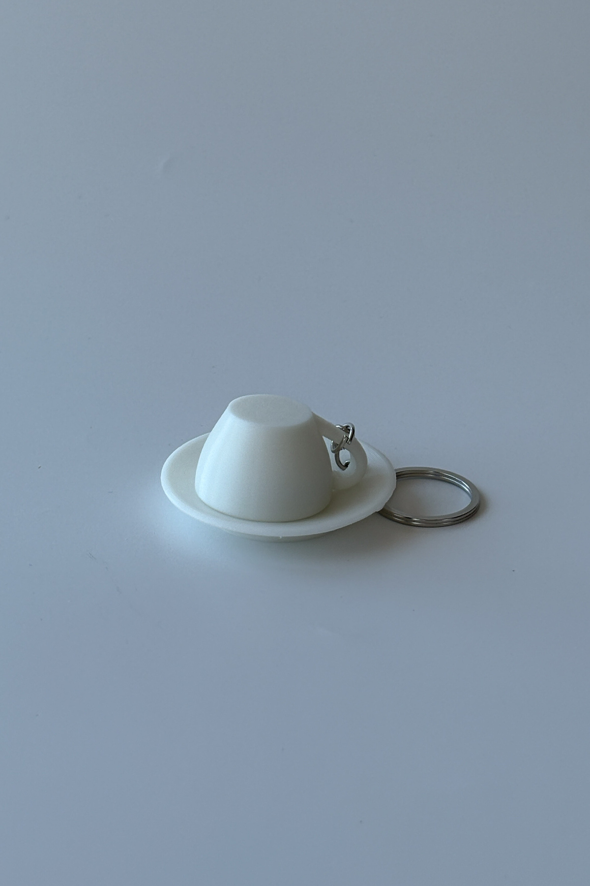 Matcha Latte Fincanı Gümüş Zincir Anahtarlık