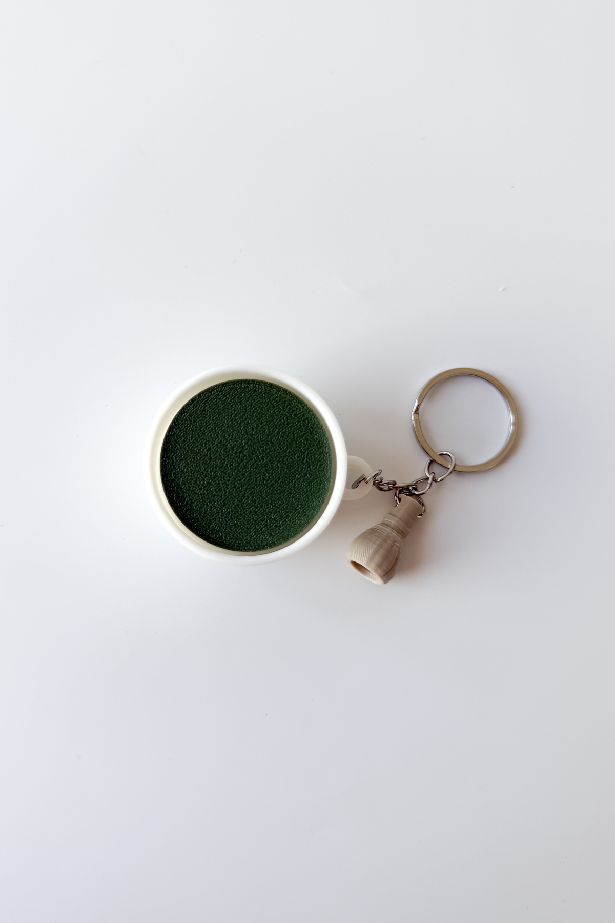 Matcha Clicker Gümüş Zincir Anahtarlık