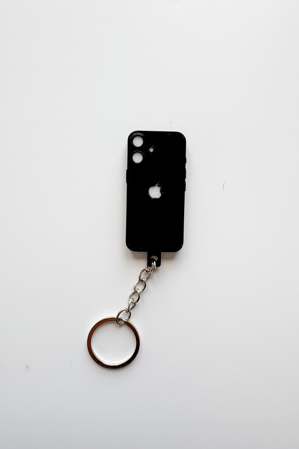 Mini Iphone Gümüş Zincir Anahtarlık