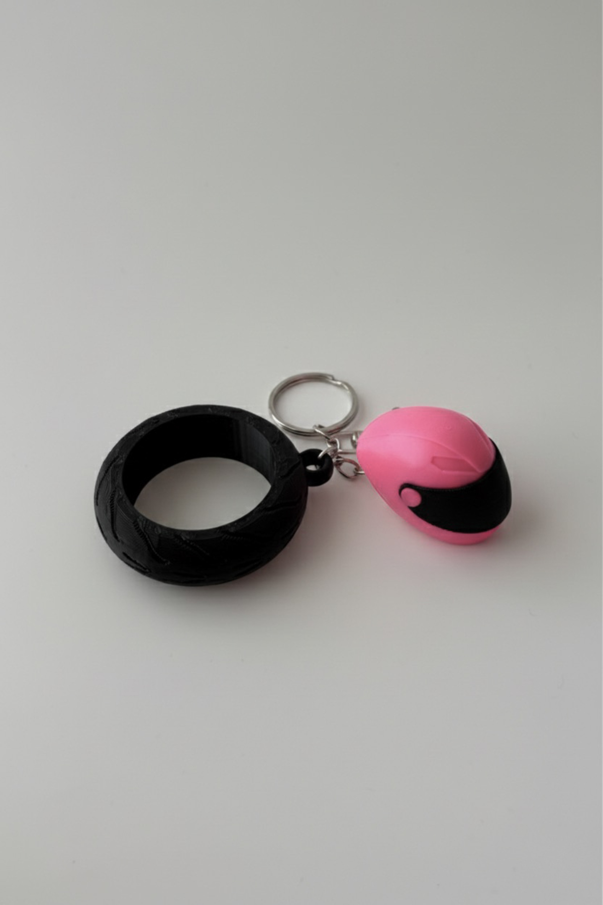 Motosiklet Gümüş Zincir Anahtarlık, Çanta Süsü Pembe