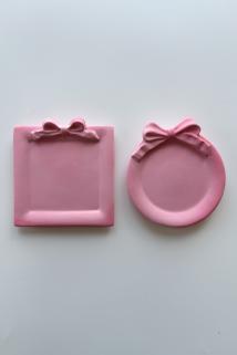 2'li Fiyonk Mini Tabak Pembe