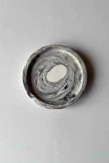 Yuvarlak Tabak 12 cm Mermer Desen