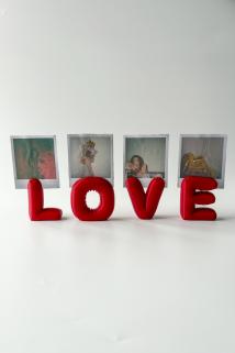 4’lü LOVE Polaroid Fotoğraf Standı, Not Tutucu
