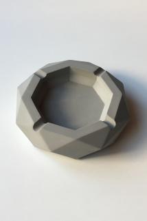 Sekizgen Beton Kül Tablası Gri Küllük