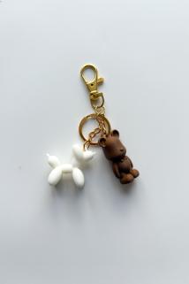 Balloon Dog-Bearbrick Gold Zincir Anahtarlık, Çanta Süsü