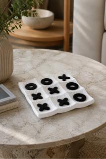 Dokulu Tic Tac Toe (XOX) Dekoratif Masa Oyunu