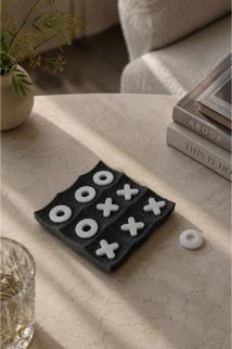 Dokulu Tic Tac Toe (XOX) Dekoratif Masa Oyunu