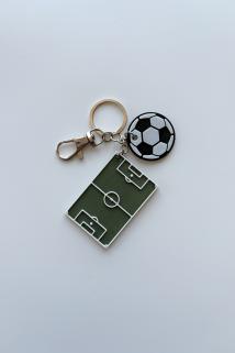 Futbol Gümüş Zincir Anahtarlık, Çanta Süsü