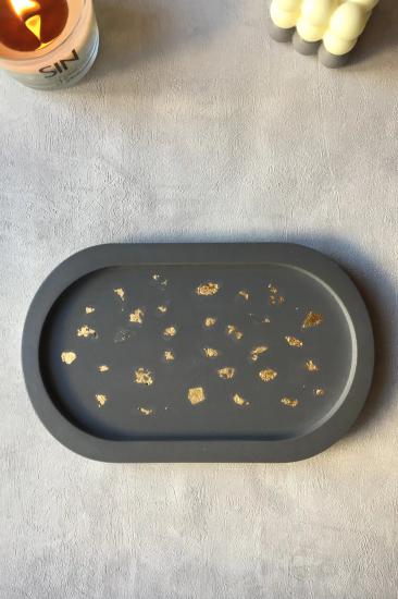 Gold Detay Oval Sunumluk