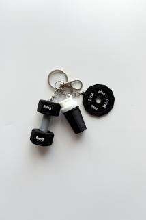 Gym Gümüş Zincir Anahtarlık, Çanta Süsü