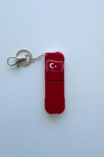 Türk Bayrağı Telefon Standı Anahtarlık, Çanta Süsü