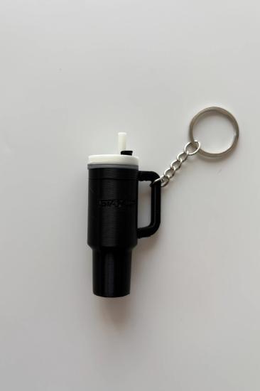 Stanley Quencher Pipetli Termos Gümüş Zincir Anahtarlık