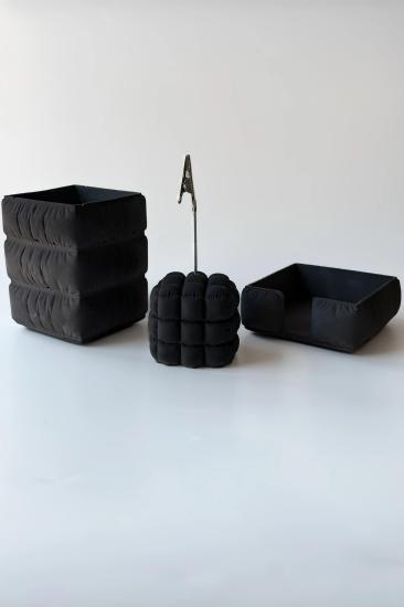 3’lü Soft Ofis Seti - Kalemlik,Bloknot,Notluk