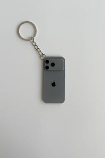 Iphone 17 Pro Max Gümüş Zincir Anahtarlık Gri