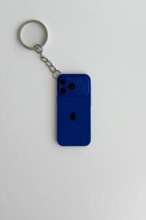 Iphone 17 Pro Max Gümüş Zincir Anahtarlık Lacivert