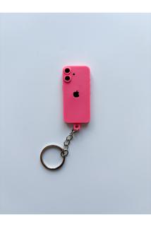 Mini Iphone Gümüş Zincir Anahtarlık