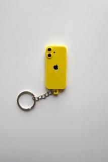 Mini Iphone Gümüş Zincir Anahtarlık
