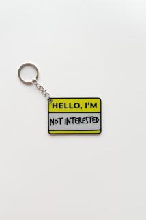 ’’not interested’’ Gümüş Zincir Anahtarlık