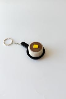 Pankek Clicker Gümüş Zincir Anahtarlık