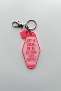 Retro "Get In Loser" Gümüş Zincir Anahtarlık, Çanta Süsü