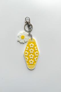 Retro Daisy Gümüş Zincir Anahtarlık, Çanta Süsü