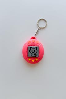 Sanal Bebek Clicker Gümüş Zincir Anahtarlık
