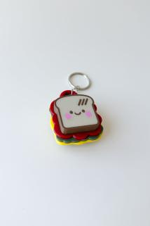 Tost Clicker Gümüş Zincir Anahtarlık