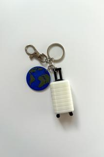 Travel Gümüş Zincir Anahtarlık, Çanta Süsü