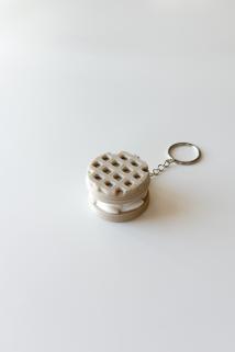 Waffle Clicker Gümüş Zincir Anahtarlık