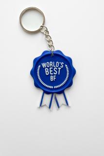 "World's Best BF" Gümüş Zincir Anahtarlık