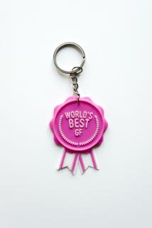 "World's Best GF" Gümüş Zincir Anahtarlık