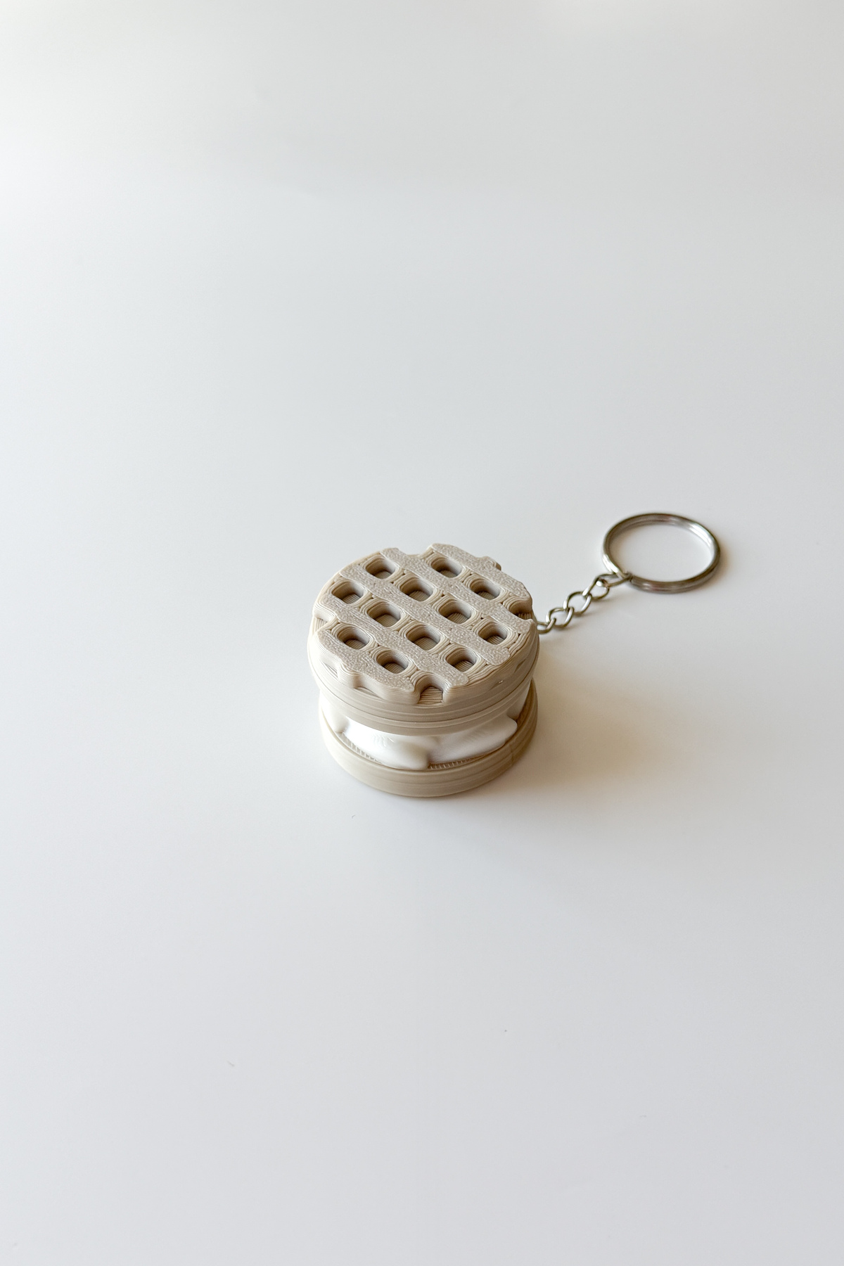 Waffle Clicker Gümüş Zincir Anahtarlık
